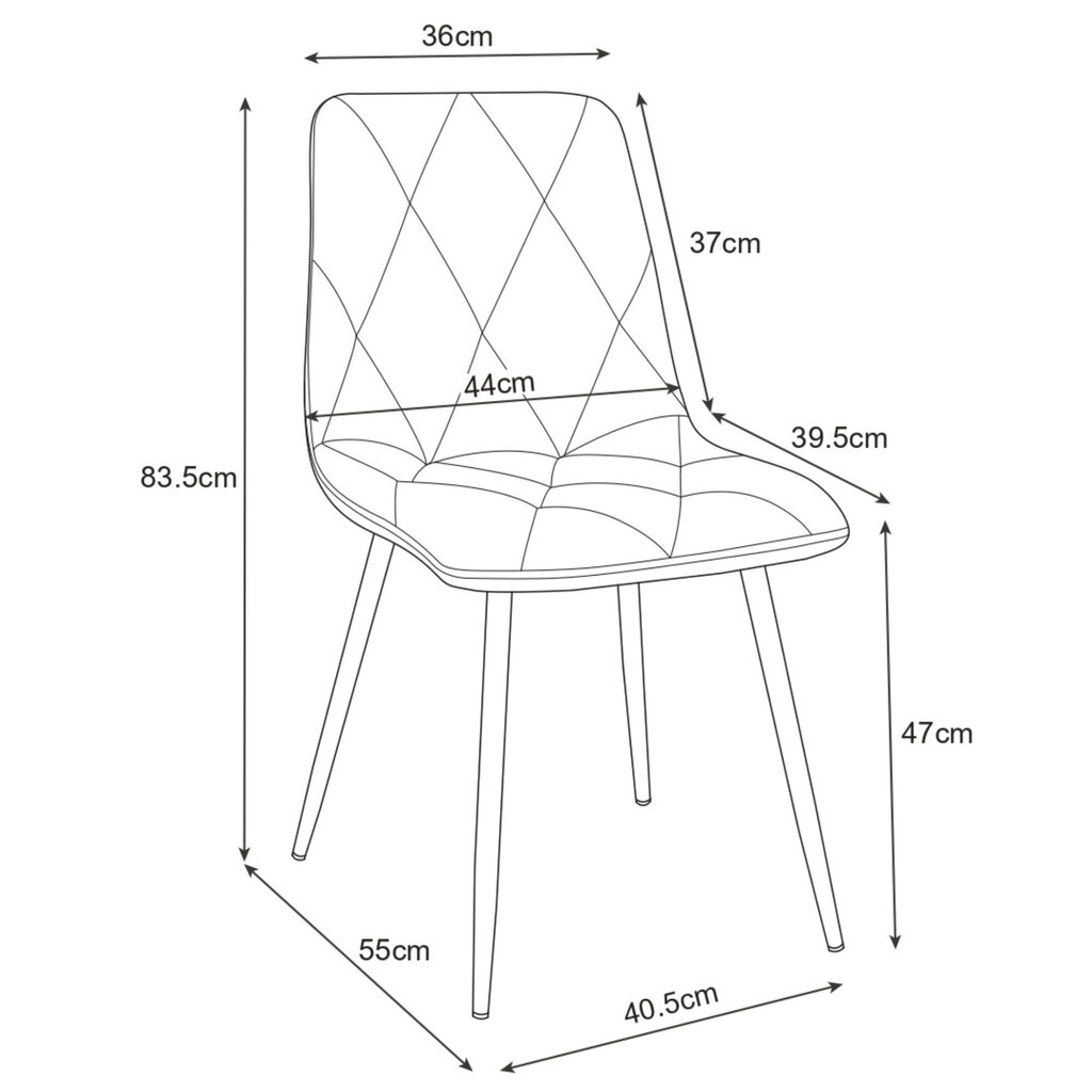 4-ių kėdžių komplektas Akord SJ.3, žalias kaina ir informacija | Virtuvės ir valgomojo kėdės | pigu.lt