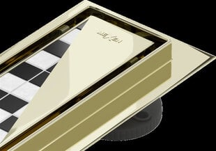 Dušo latakas Mexen Flat 2 in 1, Gold, 50 cm kaina ir informacija | Dušo latakai | pigu.lt