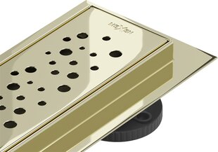 Dušo latakas Mexen Flat 360 Dots, Gold, 90 cm kaina ir informacija | Dušo latakai | pigu.lt