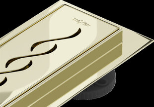 Dušo latakas Mexen Flat 360 Classic, Gold, 90 cm kaina ir informacija | Dušo latakai | pigu.lt