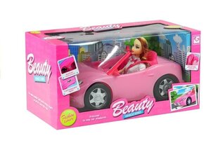 Lėlė su rožiniu automobiliu Lean Toys kaina ir informacija | Žaislai mergaitėms | pigu.lt
