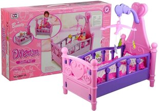 Lėlių lovytė su priedais Lean Toys kaina ir informacija | Žaislai mergaitėms | pigu.lt