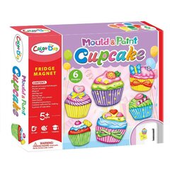 Kūrybinis rinkinys magnetukams iš gipso gaminti "Cupcake" цена и информация | Развивающие игрушки | pigu.lt