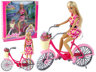 Lėlė Anlily su dviračiu, rožinis цена и информация | Игрушки для девочек | pigu.lt