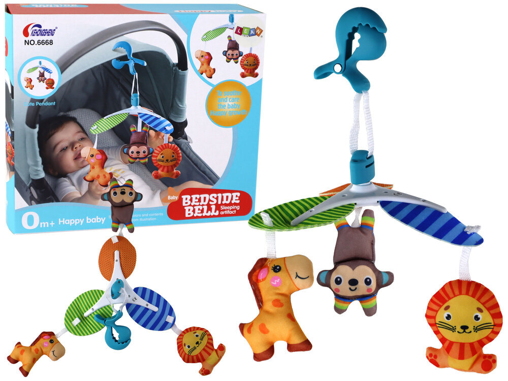 Klasikinė kūdikių karuselė su gyvūnais Lean Toys kaina ir informacija | Žaislai kūdikiams | pigu.lt