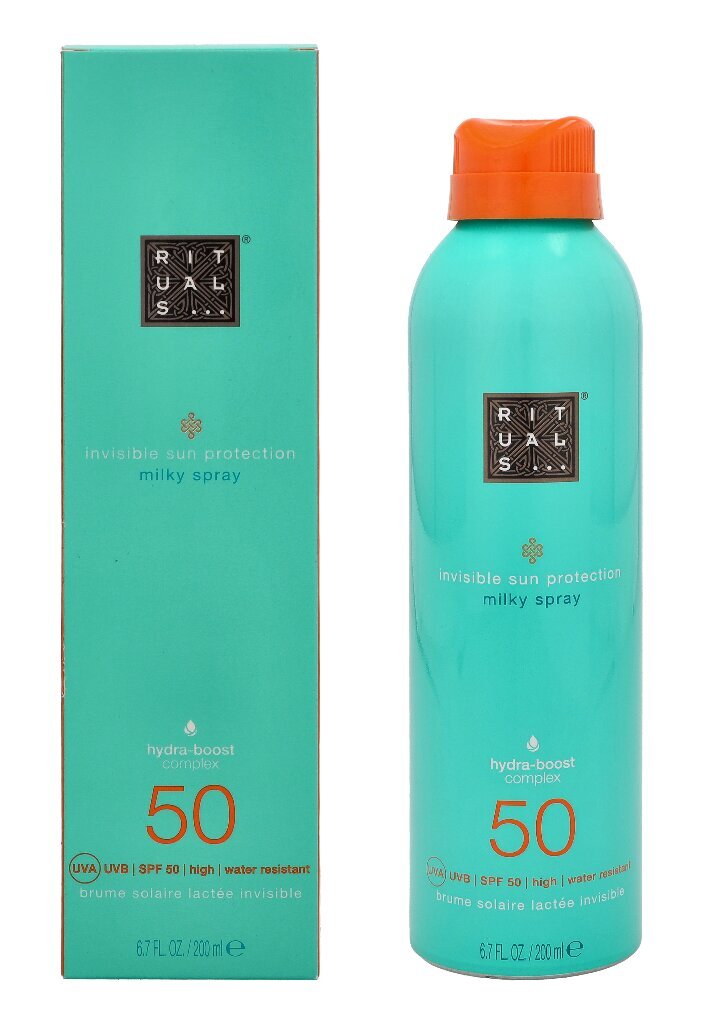 Purškiamas apsauginis pienelis nuo saulės Rituals The Ritual of Karma Sun Protection Milky Spray SPF 50, 200 ml цена и информация | Kremai nuo saulės | pigu.lt