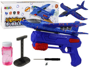 Muilo burbulų šautuvas-lėktuvas Lean Toys, mėlynas kaina ir informacija | Vandens, smėlio ir paplūdimio žaislai | pigu.lt
