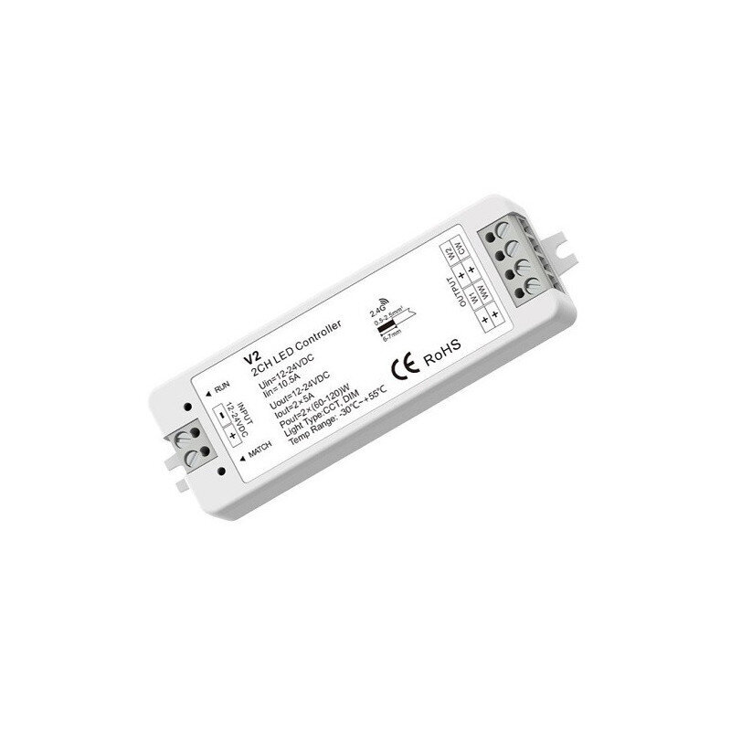 V2 valdiklis-imtuvas 12-24V IP20 kaina ir informacija | LED juostos | pigu.lt