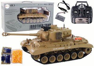 Tankas su nuotolinio valdymo pultu Leopard 102 Lean Toys, rudas kaina ir informacija | Žaislai berniukams | pigu.lt