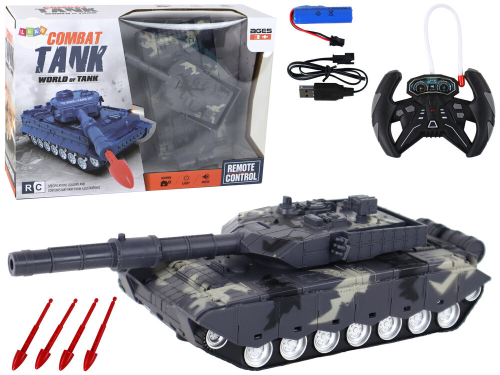 Tankas su nuotolinio valdymo pultu Lean Toys kaina ir informacija | Žaislai berniukams | pigu.lt