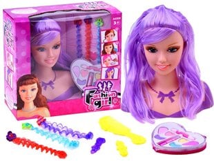 Žaislinė lėlės galva šukavimui ir makiažui su aksesuarais цена и информация | Игрушки для девочек | pigu.lt