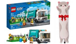 60386110 LEGO City perdirbimo sunkvežimis ir pliušinė pagalvė Katė kaina ir informacija | Konstruktoriai ir kaladėlės | pigu.lt