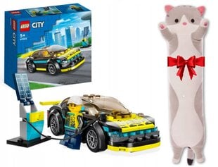 60383 LEGO City elektrinis sportinis automobilis ir pliušinė pagalvė Katė цена и информация | Конструкторы и кубики | pigu.lt