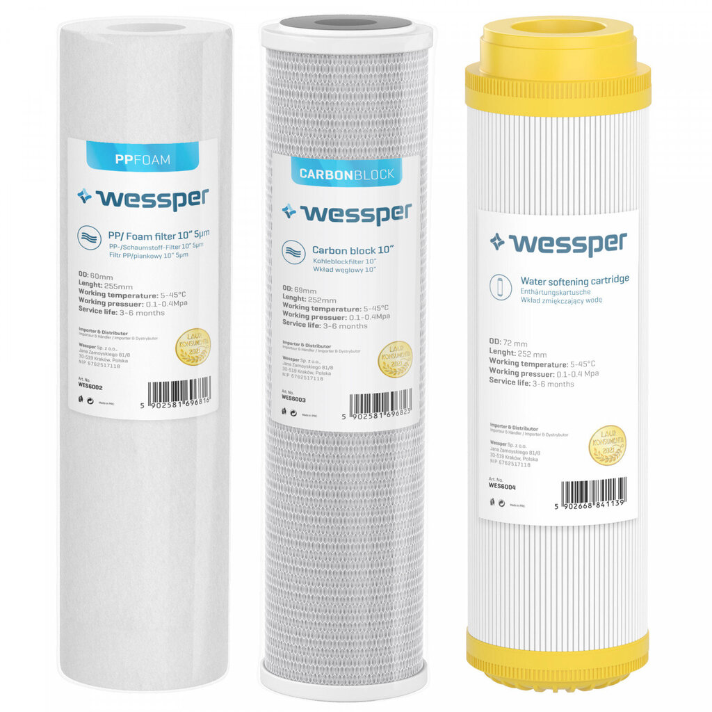 Wessper PP Foam, 3 vnt. kaina ir informacija | Buitinės technikos priedai | pigu.lt