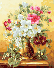 Tapyba pagal skaičius Gėlės vazoje , 40x50 cm kaina ir informacija | Tapyba pagal skaičius | pigu.lt