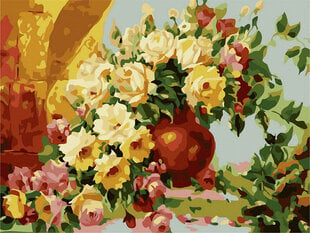 Tapyba pagal skaičius Gėlės vazoje ant stalo , 40x50 cm цена и информация | Живопись по номерам | pigu.lt