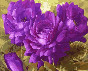 Tapyba pagal skaičius Violetinės gėlės 40x50 cm kaina ir informacija | Tapyba pagal skaičius | pigu.lt