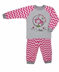 Koala Baby pižama mergaitėms, rožinė/pilka цена и информация | Пижамы, халаты для девочек | pigu.lt