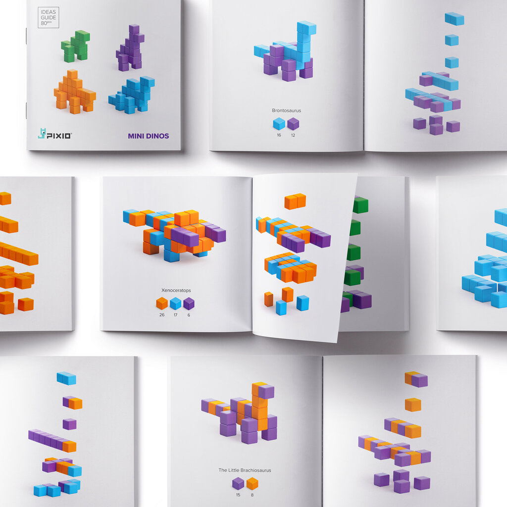 Magnetiniai blokeliai pasakojimų Pixio serija Mini Dinos kaina ir informacija | Konstruktoriai ir kaladėlės | pigu.lt
