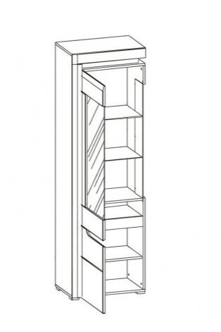 Vitrina Liveo Irma IM6, kairinė, balta/juoda kaina ir informacija | Vitrinos, indaujos | pigu.lt