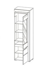Vitrina Liveo Irma IM7, dešininė, balta kaina ir informacija | Vitrinos, indaujos | pigu.lt