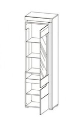 Vitrina Liveo Irma IM7, dešininė, balta/juoda kaina ir informacija | Vitrinos, indaujos | pigu.lt