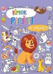 Išmok piešti ir spalvinti. Su pieštukais, eskizais kaina ir informacija | Spalvinimo knygelės | pigu.lt