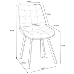 комплект из 2 стульев Akord SJ.28, розовый цена и информация | Стулья для кухни и столовой | pigu.lt