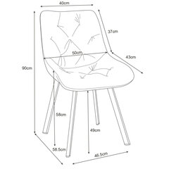 2-ių kėdžių komplektas Akord SJ.33, pilkas kaina ir informacija | Virtuvės ir valgomojo kėdės | pigu.lt