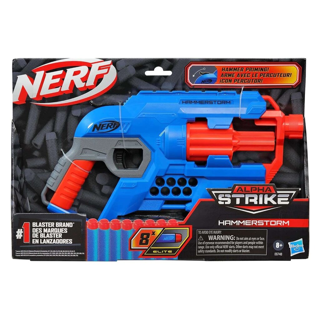 Vaikiškas pistoletas su stėlėmis Nerf Hasbro, mėlynas, 8 šoviniai kaina ir informacija | Žaislai berniukams | pigu.lt