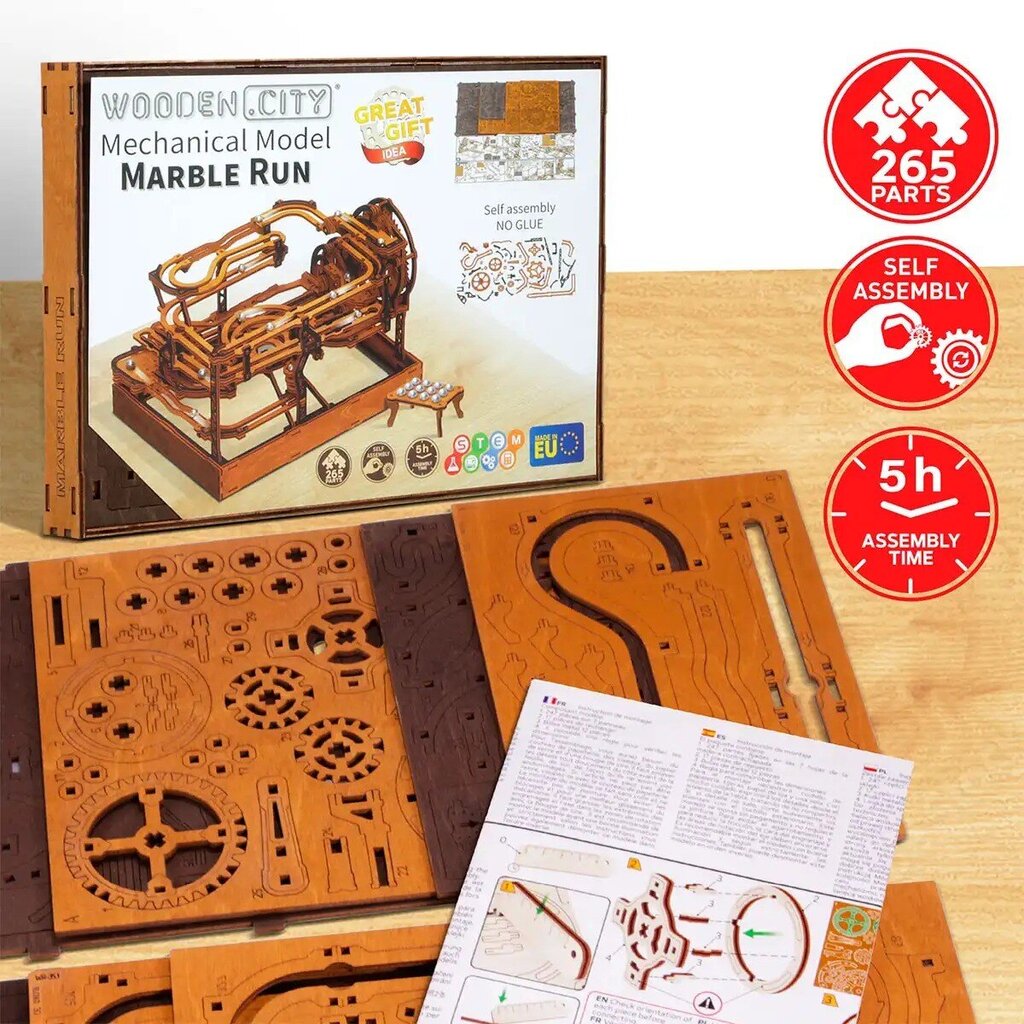 Medinė dėlionė 3D Wooden city, 265 d. kaina ir informacija | Dėlionės (puzzle) | pigu.lt