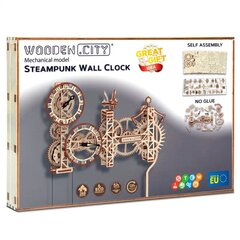 Konstruktorius 3D Wooden Clock Puzzle Steampunk Wall Clock цена и информация | Конструкторы и кубики | pigu.lt