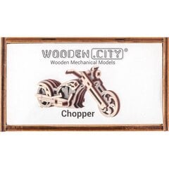 Medinė dėlionė 3D mini Chopper Wooden City цена и информация | Конструкторы и кубики | pigu.lt