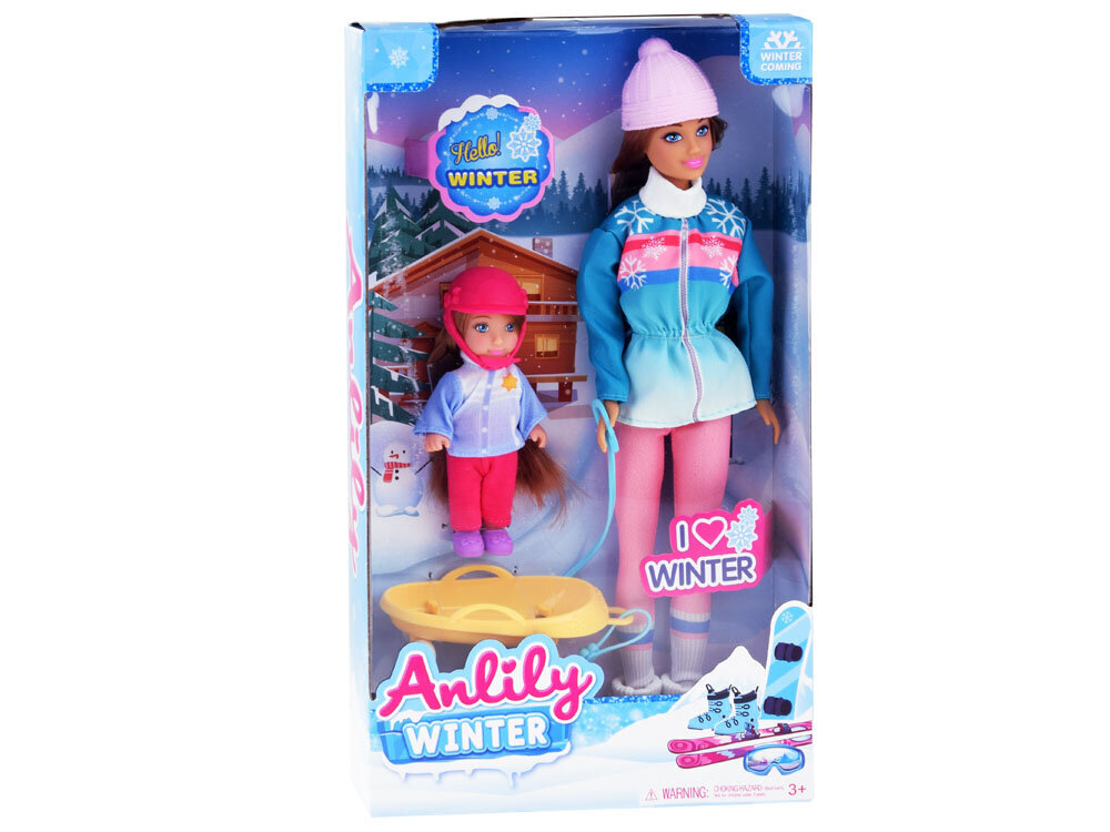 Lėlių rinkinys su rogutėmis Anlily цена и информация | Žaislai mergaitėms | pigu.lt