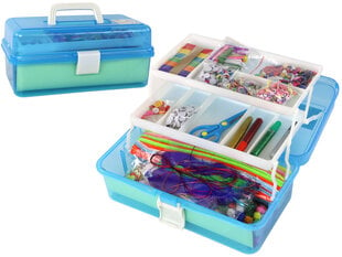 Kūrybinis rinkinys lagamine Lean Toys, mėlynas kaina ir informacija | Lavinamieji žaislai | pigu.lt
