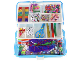 Kūrybinis rinkinys lagamine Lean Toys, mėlynas kaina ir informacija | Lavinamieji žaislai | pigu.lt