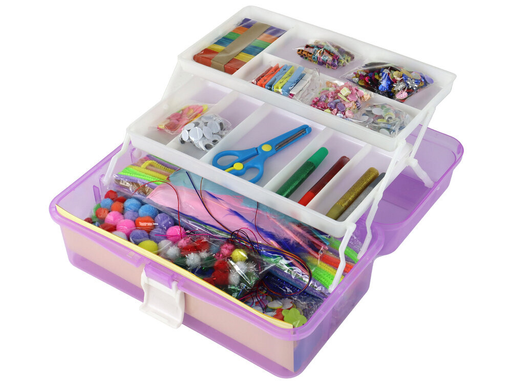 Kūrybinis rinkinys lagamine Lean Toys, violetinis цена и информация | Lavinamieji žaislai | pigu.lt