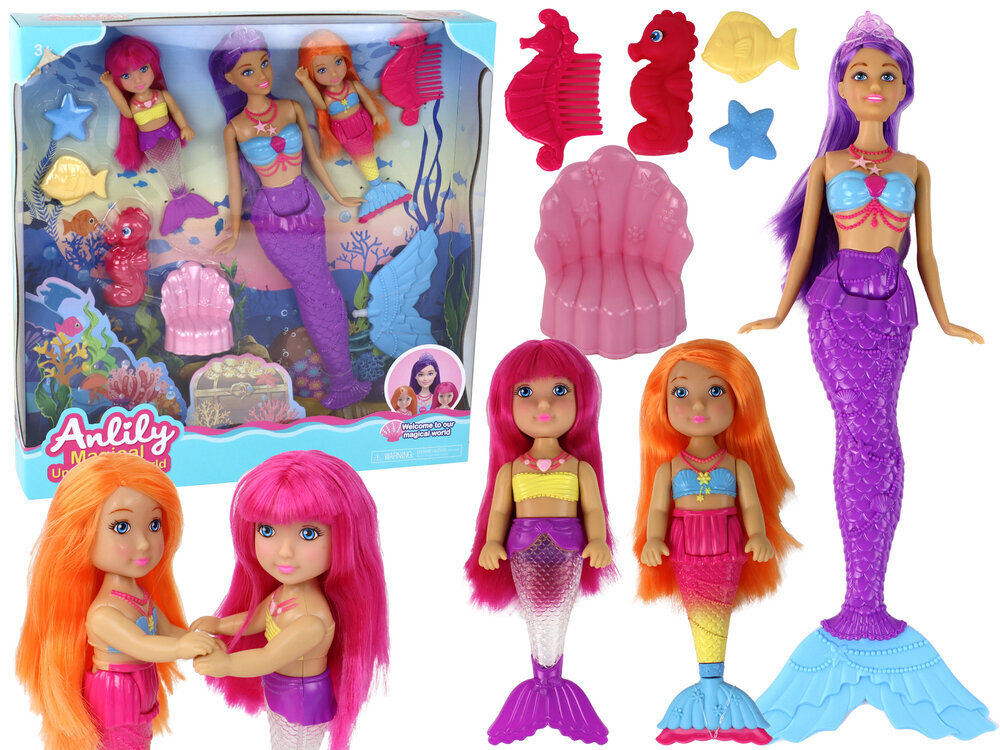 Lėlių undinėlių rinkinys Anlily цена и информация | Žaislai mergaitėms | pigu.lt