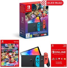 Nintendo Switch OLED bundle Mario Kart 8 Deluxe Bundle + NSO цена и информация | Игровые приставки | pigu.lt