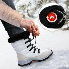 Зимние женские сапоги Minbei, непромокаемые, нескользящие, белые цена и информация | Женские ботинки | pigu.lt