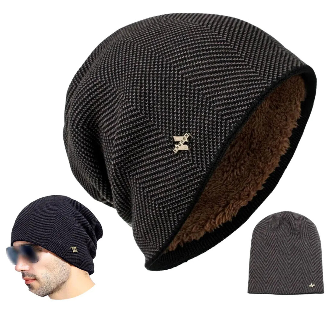 Vyriška žieminė kepurė GF117 ruda kaina | pigu.lt