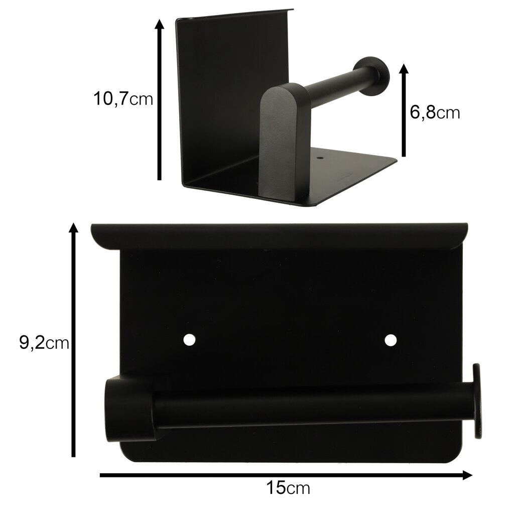 Tualetinio popieriaus laikiklis 14,3 cm x 10,7 cm x 9,2 SC43 juodas kaina ir informacija | Vonios kambario aksesuarai | pigu.lt