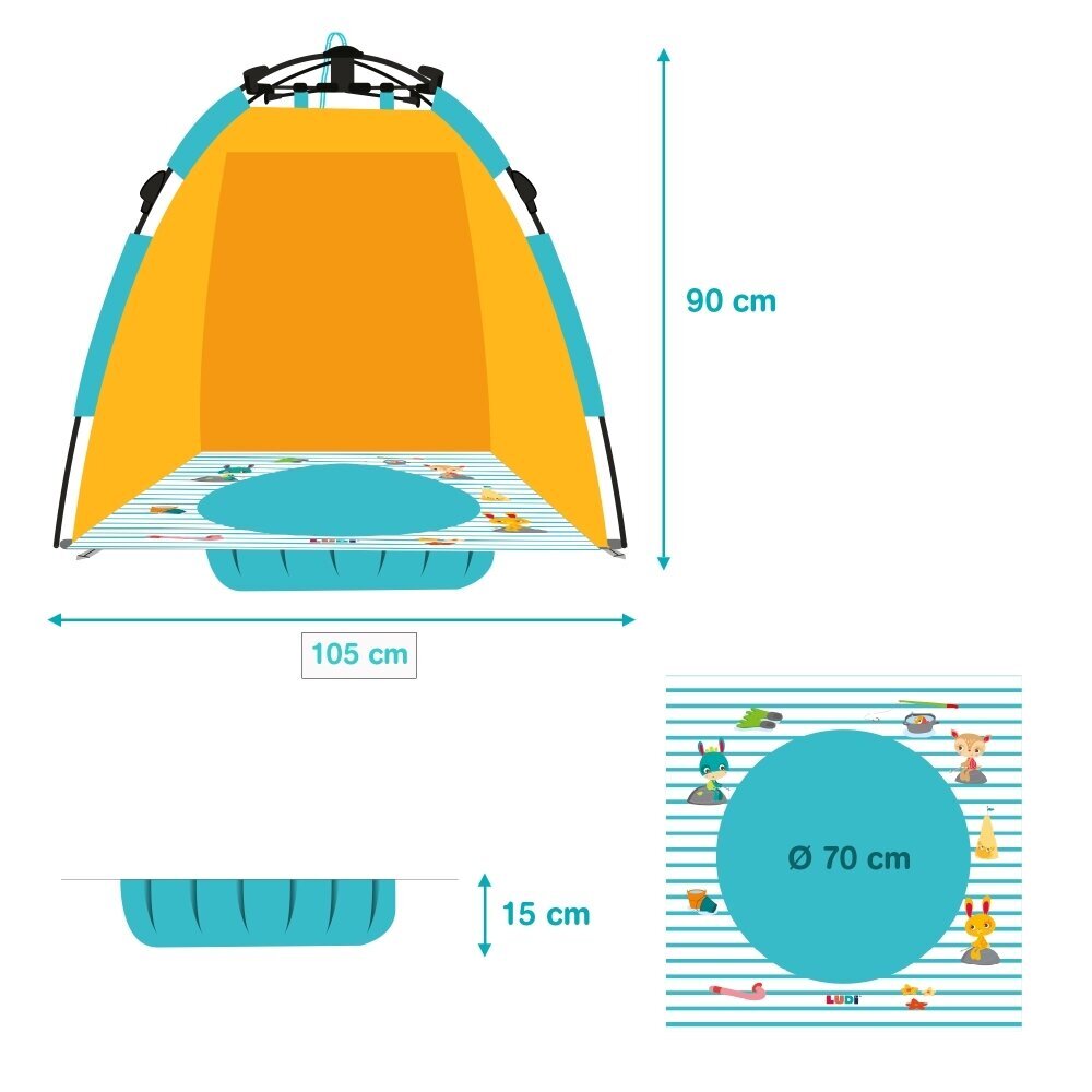 Palapinė/baseinas vaikams Ludi цена и информация | Vandens, smėlio ir paplūdimio žaislai | pigu.lt
