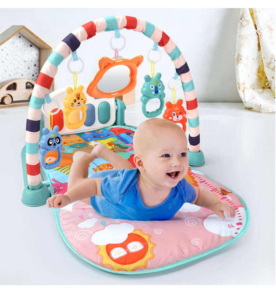Kūdikio žaidimų kilimėlis su pianinu ir žaislais kaina ir informacija | Lavinimo kilimėliai | pigu.lt