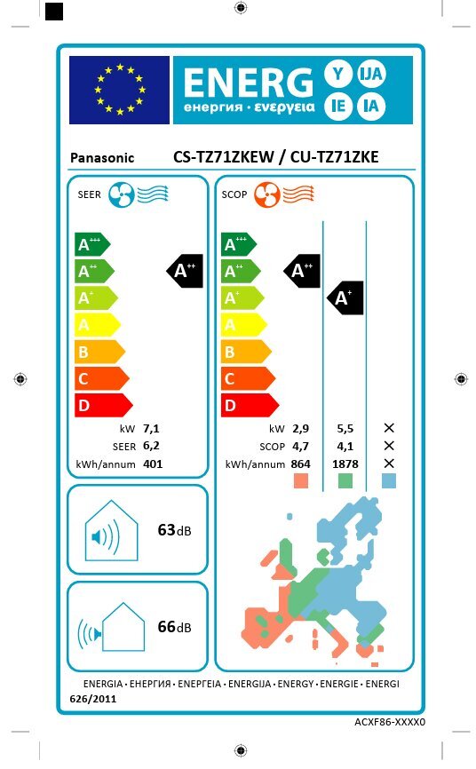 Oro kondicionierius Panasonic CS-TZ71ZKEW kaina ir informacija | Kondicionieriai, šilumos siurbliai, rekuperatoriai | pigu.lt