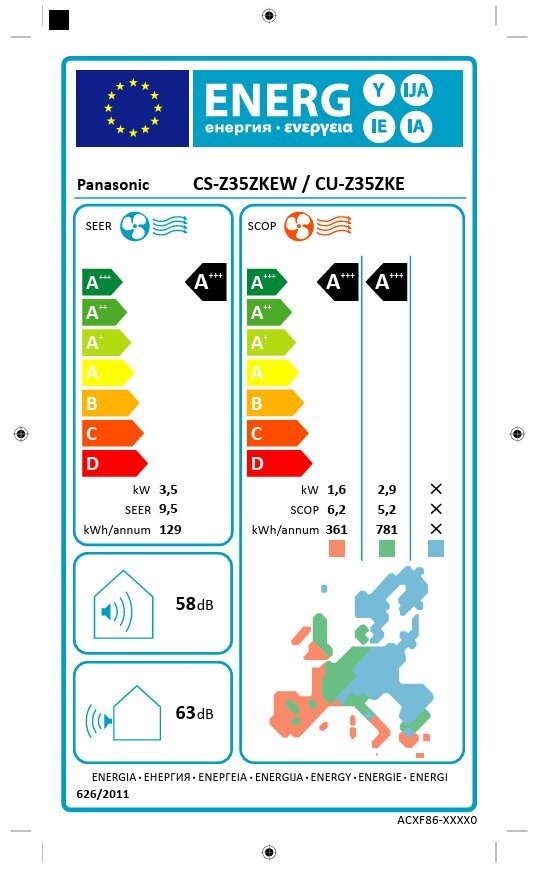 Šilumos siurblys Panasonic CS-XZ35ZKEWH цена и информация | Kondicionieriai, šilumos siurbliai, rekuperatoriai | pigu.lt