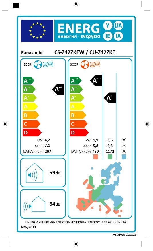 Šilumos siurblys Panasonic CS-XZ42ZKEWH kaina ir informacija | Kondicionieriai, šilumos siurbliai, rekuperatoriai | pigu.lt