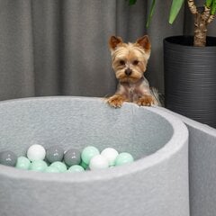 Petsona шар-бассейн для собак 70x30cm/150 шаров круглый кот кролик животное собака бассейн животные пена бассейн портативный сделано в ЕС, светло-серый цена и информация | Игрушки для собак | pigu.lt