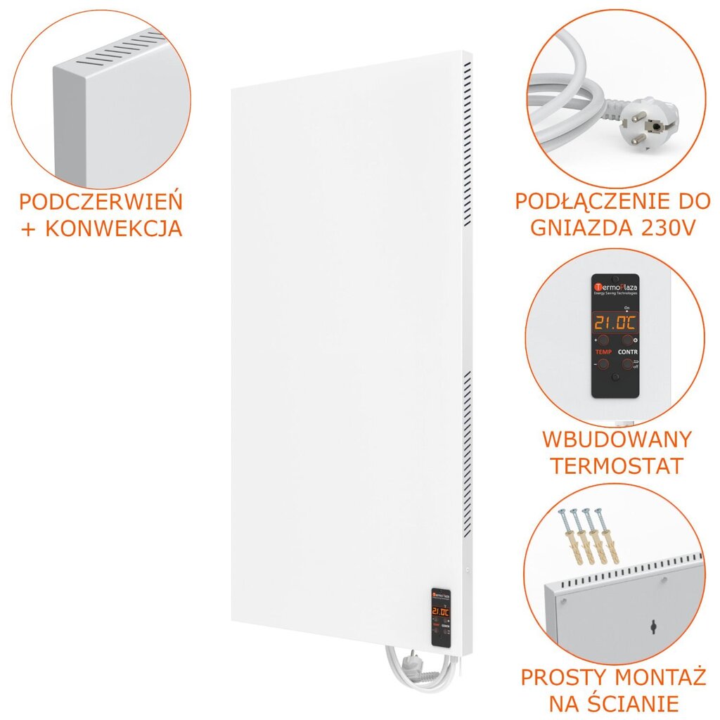 Šildytuvas Termoplaza STP 700V vertikalus termostatas, baltas цена и информация | Šildytuvai | pigu.lt