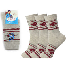 Женские теплые носки Bisoks 22030 бежевые, 3 пары цена и информация | Женские носки | pigu.lt